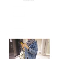 Autumn and Winter Harajuku Women's Denim Jacket - Thumbnail 2