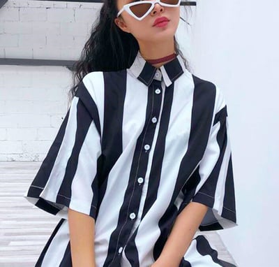 90's Stripe Blouse Shirt