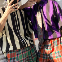 90's Stripe Blouse Shirt - Thumbnail 3