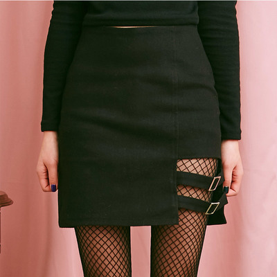 Sexy black harajuku hollow out skirt - Thumbnail 4