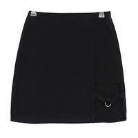 Black Harajuku Women Harness Garter Ring Skirt - Thumbnail 2