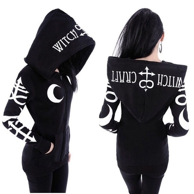 Gothic punk black  women hoodies sweatshirts - Thumbnail 4