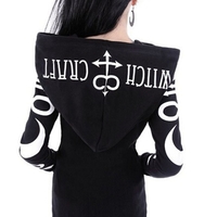 Gothic Punk Black  Women Hoodies Sweatshirts - Thumbnail 2