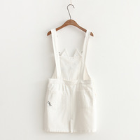 Kawaii Cute Cat Ear Embroidery Japanese Style Suspender Dress - Thumbnail 1
