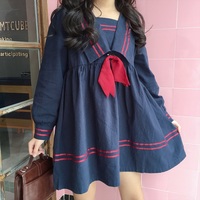 Cute Lolita Harajuku Bow Collar Dress - Thumbnail 3