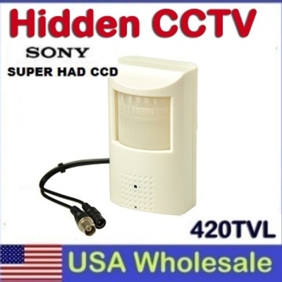 Covert pir sensor hidden pinhole security camera cctv