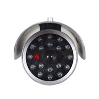 NEW Motion Detect Outdoor Silver Bullet Dummy Security Camera + FREE CCTV Decal - Thumbnail 1