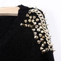 New Fall Studded Knit Sweater - Thumbnail 4