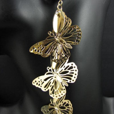 Triple butterfly dangle earrings