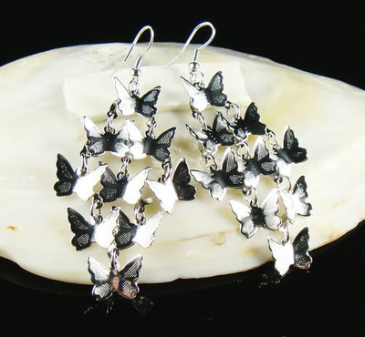 Small Butterfly Cluster Earrings