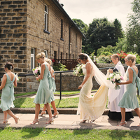 Simple Round Neck Sleeveless Mint Chiffon Mermaid Short Bridesmaid Dress for Wedding Party,Backless Formal Dress - Thumbnail 2