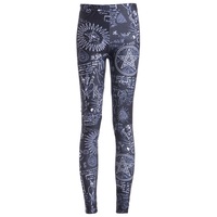 Black Sun and Stars Printed Leggings - Thumbnail 4