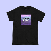 UNISEX HIGH DEPRESSION PASTEL SUNSET OCEAN T SHIRT IN WHITE - Thumbnail 2