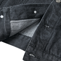 Free Shipping-VINTAGE DENIM JACKET IN WASHED BLACK - Thumbnail 1