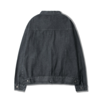 Free Shipping-VINTAGE DENIM JACKET IN WASHED BLACK - Thumbnail 2