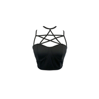 Black Gothic Crop Top - Thumbnail 1