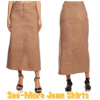 KENYA DARK KHAKI LONG SKIRT - Thumbnail 1
