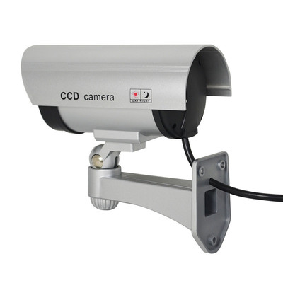 New Silver Outdoor Weatherproof Bullet IR Dummy Camera Security CCTV 