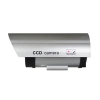 New Silver Outdoor Weatherproof Bullet IR Dummy Camera Security CCTV  - Thumbnail 2