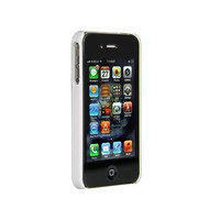 Deluxe White and Chrome Hard Case Cover for iPhone 4 4G 4S - Thumbnail 1