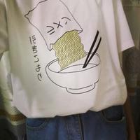 Harajuku Japanese Letter Ramen Noodles Print T-shirt - Thumbnail 4