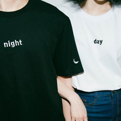 Day and night letter print harajuku kawaii t-shirts