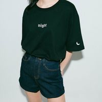 Day and Night Letter Print Harajuku Kawaii T-shirts - Thumbnail 3