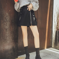 Harajuku Black PU Leather Fashion Skirt - Thumbnail 3