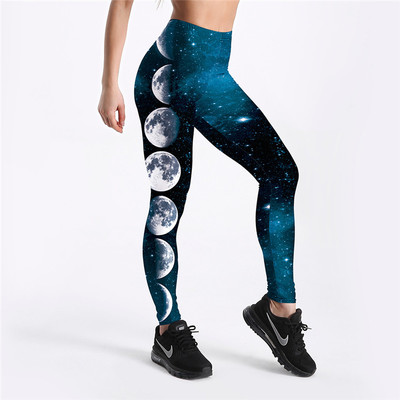 Galaxy moon printed leggings - Thumbnail 4
