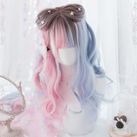 Pastel Color Mixed Curly Wig - Thumbnail 1