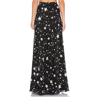 High Waist Black Stars Skirt - Thumbnail 1