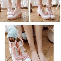 Sweet bow princess zippers Martin boots - Thumbnail 1