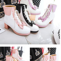 Sweet bow princess zippers Martin boots - Thumbnail 3