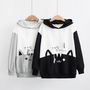 New cute cartoon letter color matching cat hoodies-2