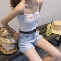 Cherry Bomb Embroidery Knitted Camisole Top - Thumbnail 4