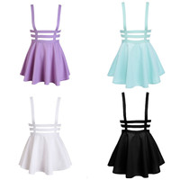 Women's Pleated Suspender Skirt Elastic dress  - Thumbnail 4
