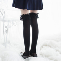 Free shipping Harajuku Lace Over Knee Socks Stockings - Thumbnail 1