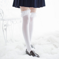 Free shipping Harajuku Lace Over Knee Socks Stockings - Thumbnail 3