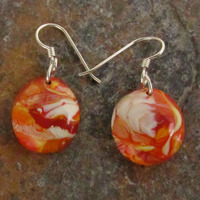 Lava Plume Glass Earrings - Thumbnail 1