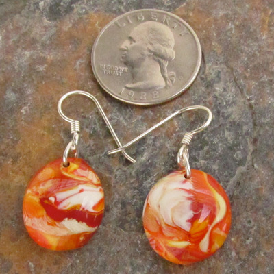 Lava plume glass earrings
