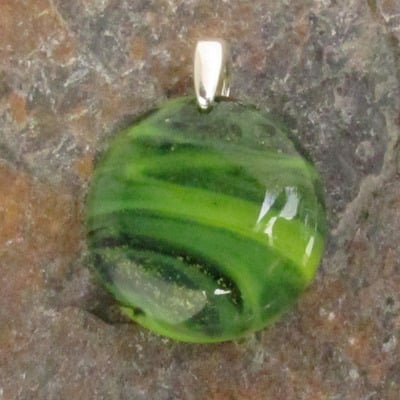 Rainforest green glass pendant small