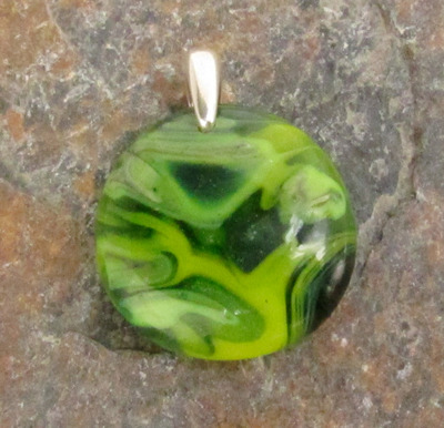 Rainforest Green Glass Pendant Small