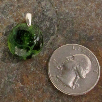 Rainforest green glass pendant small