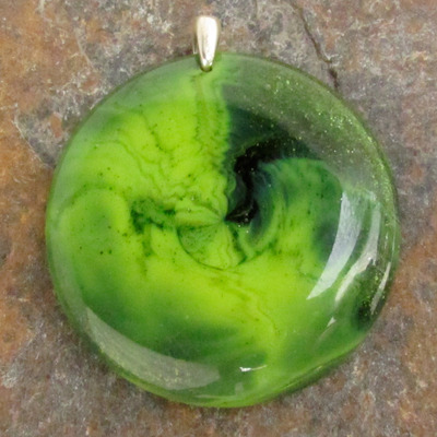 Rainforest Green Glass Pendant X-Large