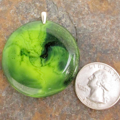 Rainforest green glass pendant x-large