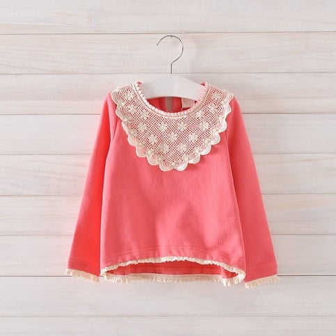 Pink Crochet Neck Top