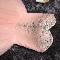 A-line strapless Sweetheart Cheap pink short prom dress,beading homecoming dress - Thumbnail 1