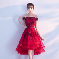 Cute tulle lace high low short prom dress, homecoming dress - Thumbnail 1