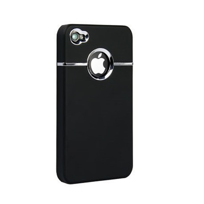 Deluxe black and chrome hard case cover for iphone 4 4g 4s