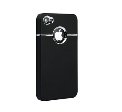 Deluxe Black and Chrome Hard Case Cover for iPhone 4 4G 4S
